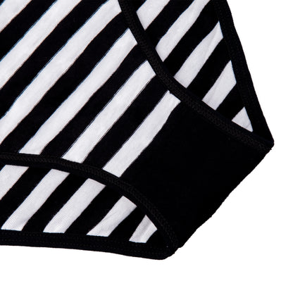 Women’s Cotton Lace Panties Set - 5Pcs Sexy Bikini Briefs with Striped Print Underwear for Ladies & Girls