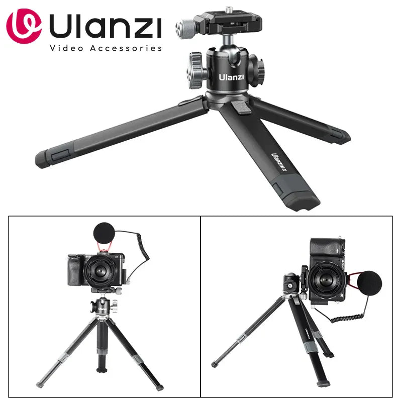 Ulanzi MT-24 Vlog Lite Metal Tripod – Extendable Monopod with Ballhead, Cold Shoe, Arca Quick Release, 1/4" Mount, 2.5KG Max Load