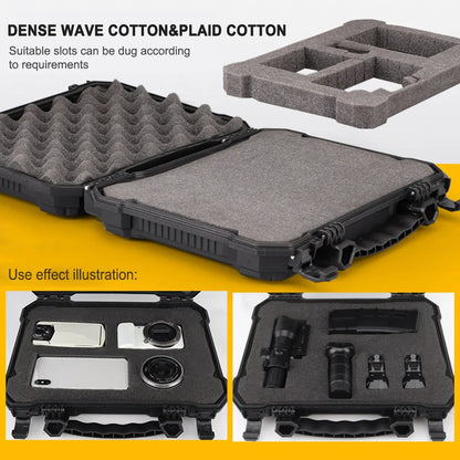 Tool Box Hard Carry Case – Waterproof Safety Carrying Case with PU, Portable Military Pistol Storage Bag and Foam Pads