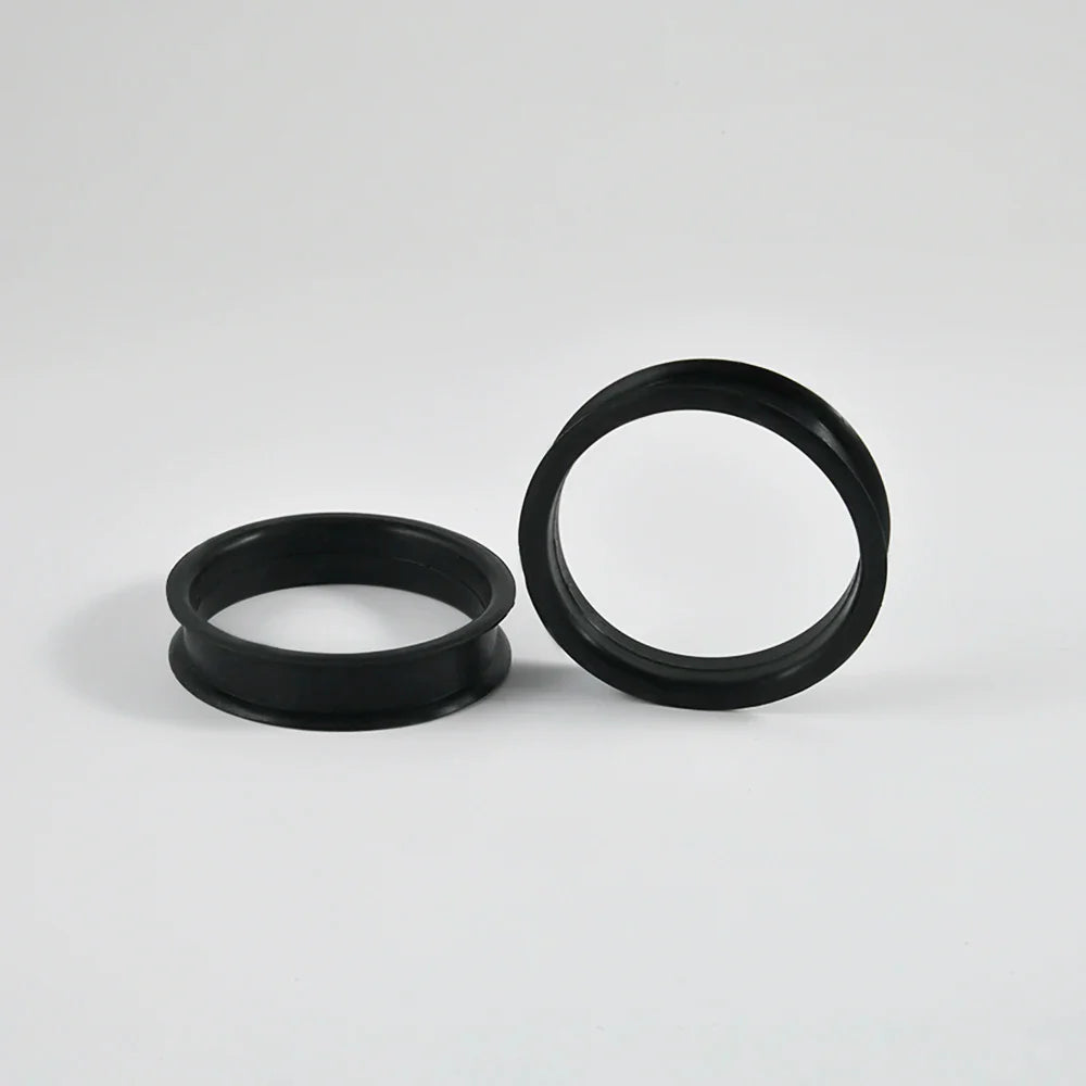 Pair of Supersize Black Silicone Double Flared Ear Tunnel Plugs — Flesh Gauge Expander Stretchers for Piercing
