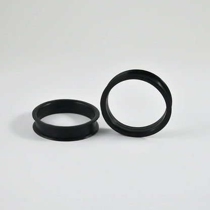Pair of Supersize Black Silicone Double Flared Ear Tunnel Plugs — Flesh Gauge Expander Stretchers for Piercing
