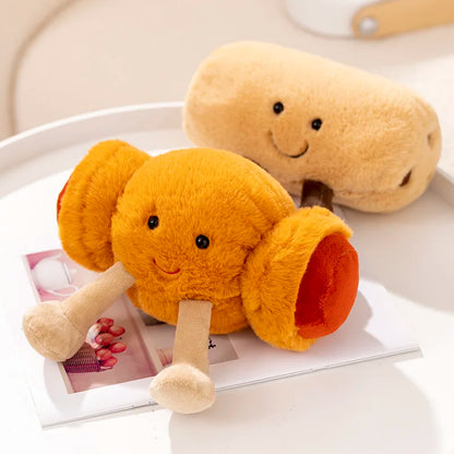 New Cartoon Egg Stuffed Toy – Breakfast Bread & Toast Plush Doll, Fun Pillow for Baby Comfort & Xmas Gifts