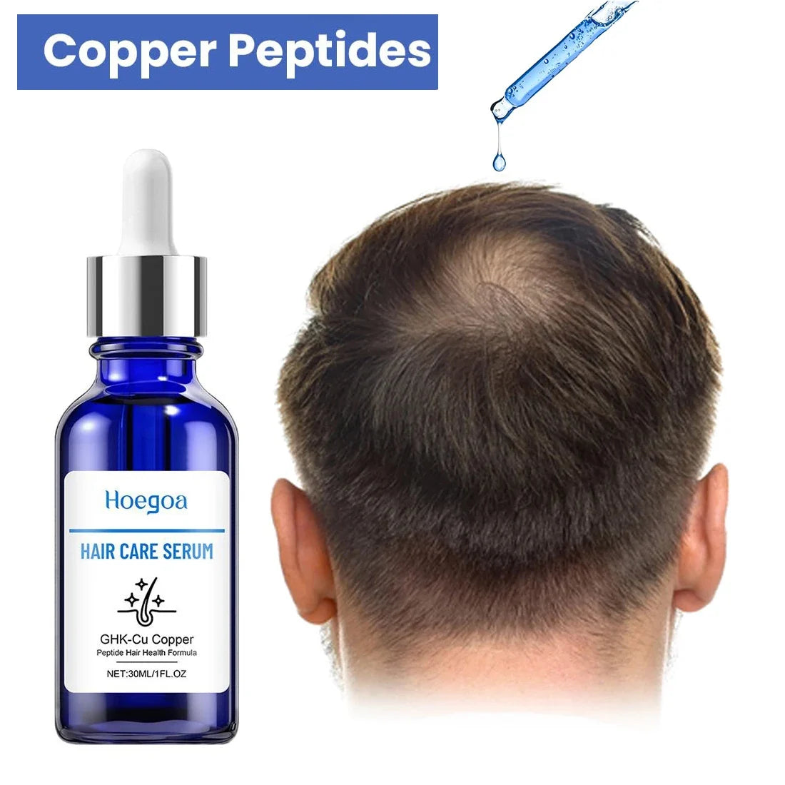 30ML Copper Peptide Hair Growth Serum - GHK-Cu Scalp Care Treatment for Thicker Fuller Hair