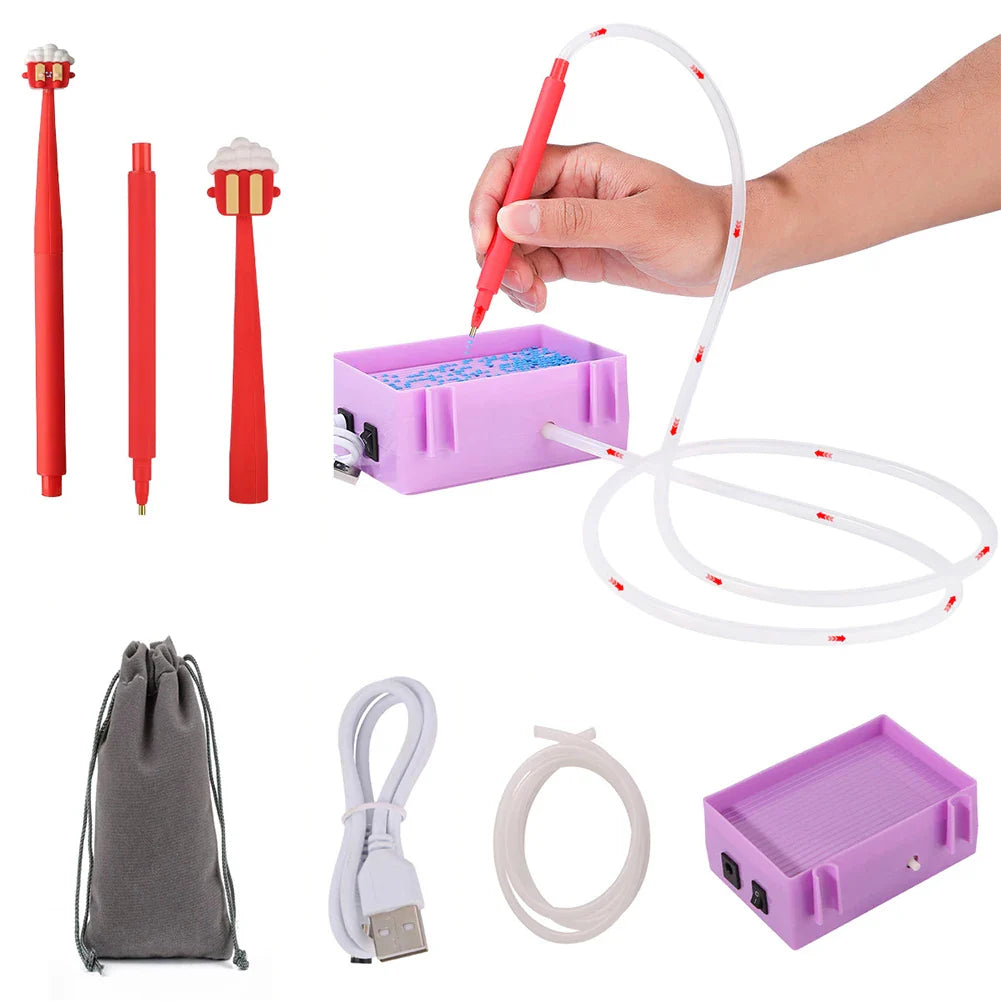 DIY Electric Diamond Painting Pen Set — Portable USB Vacuum Suction Kit