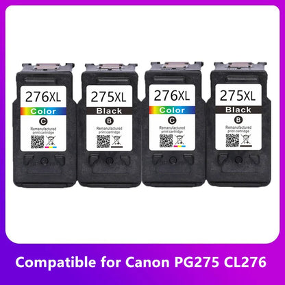 Remanufactured Canon 275XL 276XL Ink Cartridges Set – PG275 CL276 Compatible Printer Ink for Canon TS3522, TS3520 & TR4720