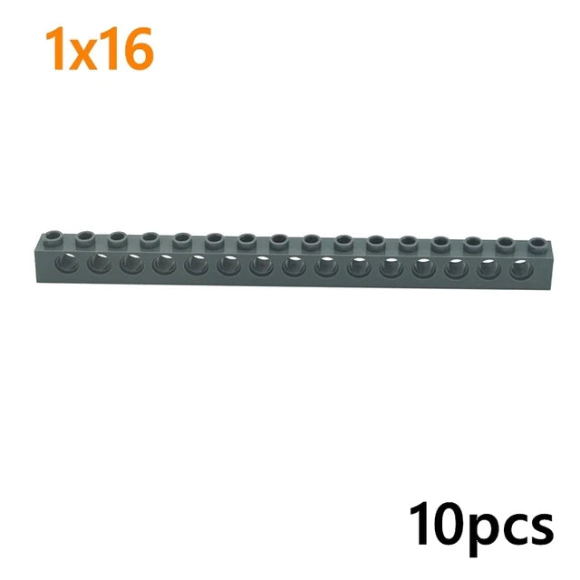 Technical Building Block Long Beam with Holes – Thick MOC Studded Bricks Compatible with 3703, 32018, 3895, 2730, 3894, 3701, 3700