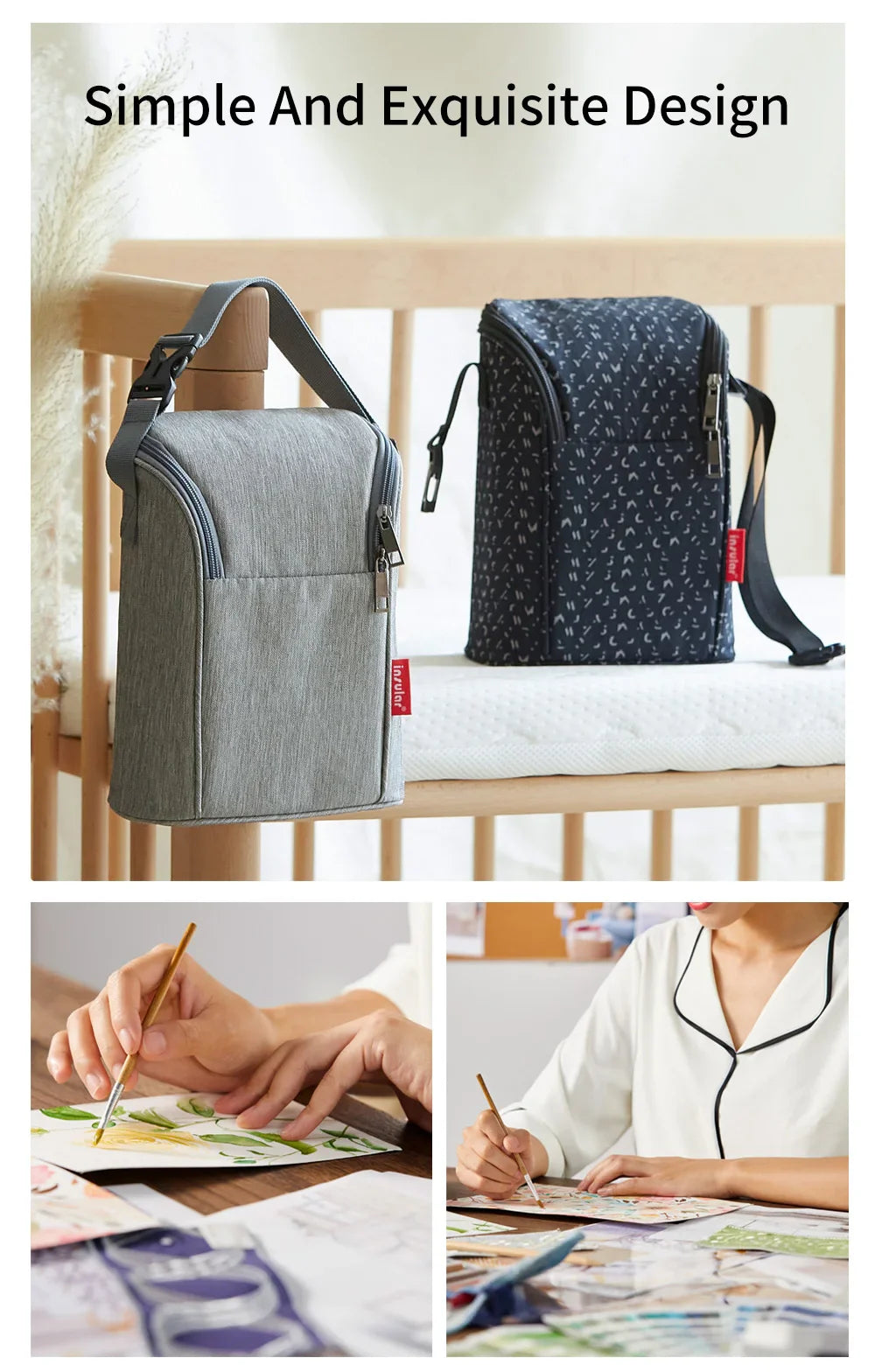 Portable Breastfeeding Bottle Bag – Leak-Proof Insulated Lunch Bag with Stroller Hanging Design for Breast Milk Cooler