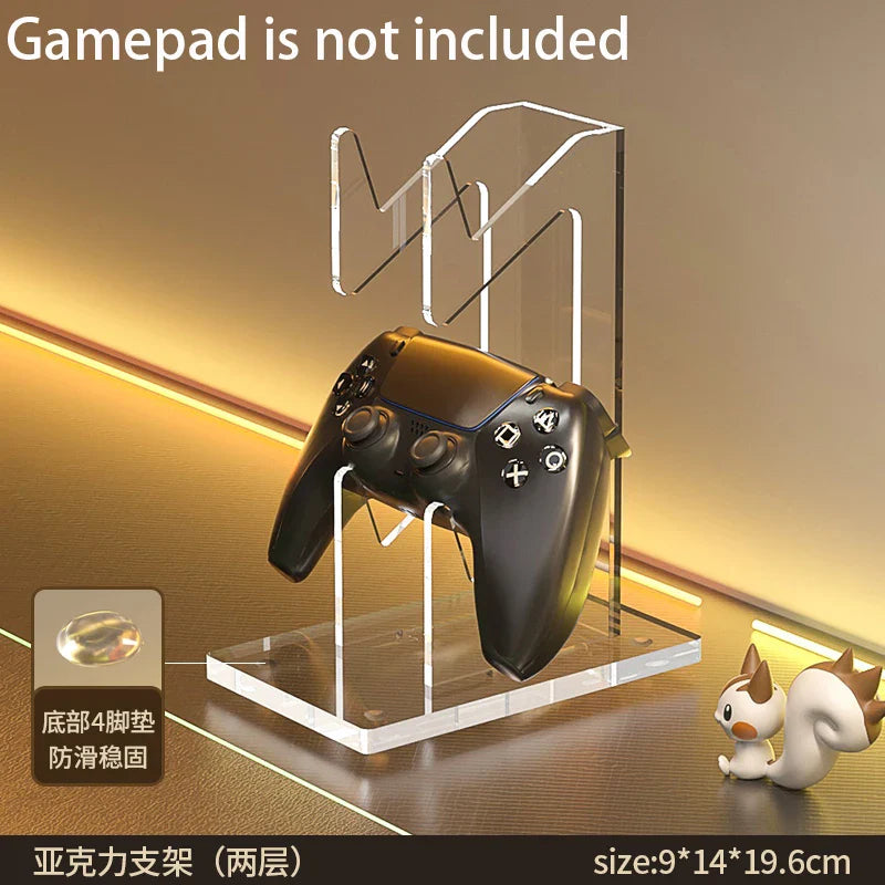 Clear Acrylic Game Controller Storage Box – Universal Dust Cover for PS5, Nintendo Switch & Xbox Desktop Protection