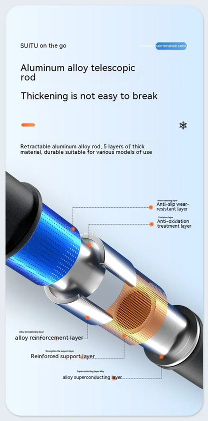 Winter Car Snow Shovel & Ice Scraper – Extendable Detachable Windshield Cleaning Brush Tool