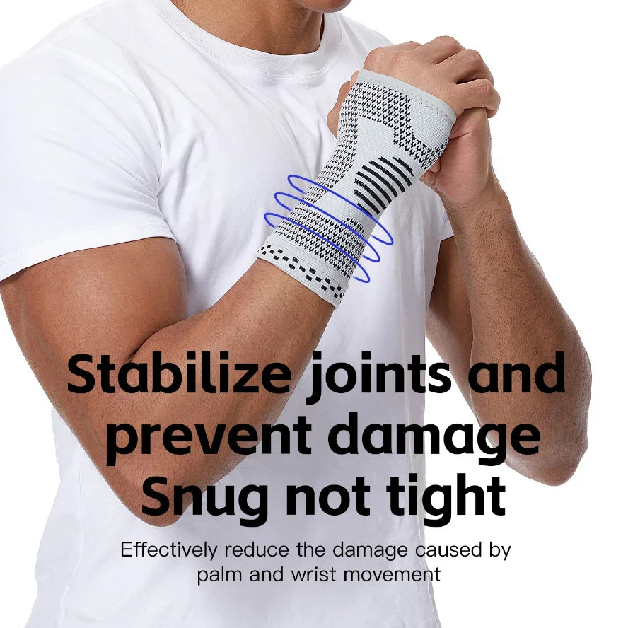 Adjustable Gym Wristband & Palm Guard — Sports Wrist Support Brace with Compression Gloves for Carpal Tunnel