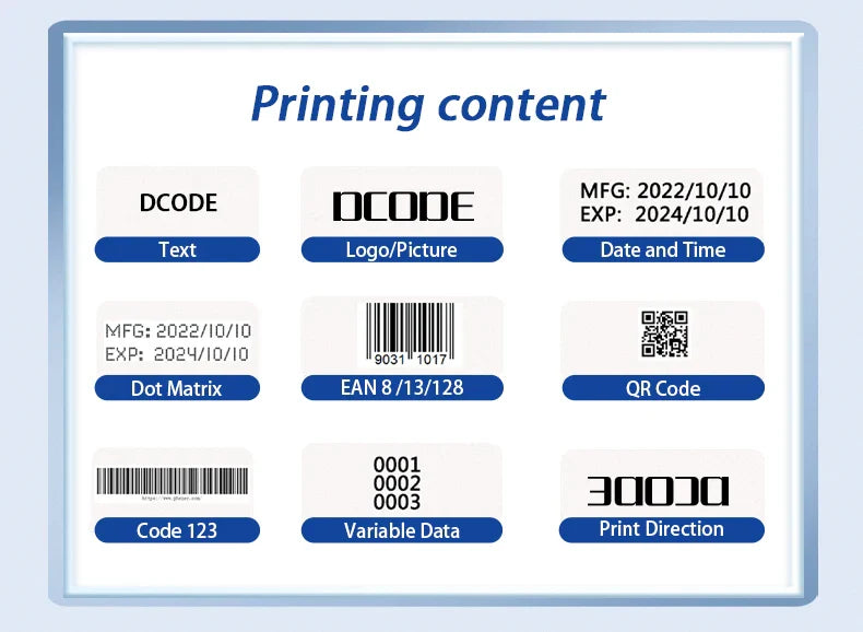 DCODE 1755PLUS Portable Handheld Inkjet Printer – 12.7mm Text, QR, Barcode, Logo & Date Printing Machine