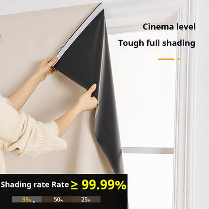 100% Blackout Self-Adhesive Curtain – Punch-Free Sunshade for Bedroom, Window, Door, and Balcony with Privacy and Insulation