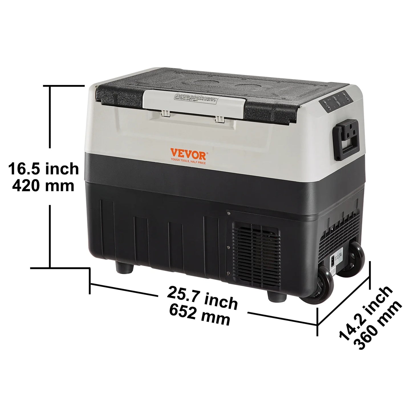 VEVOR Portable Car Refrigerator — 35L/45L/55L Foldable Handle Compressor Freezer with Wheels for Camping, Picnics & Travel
