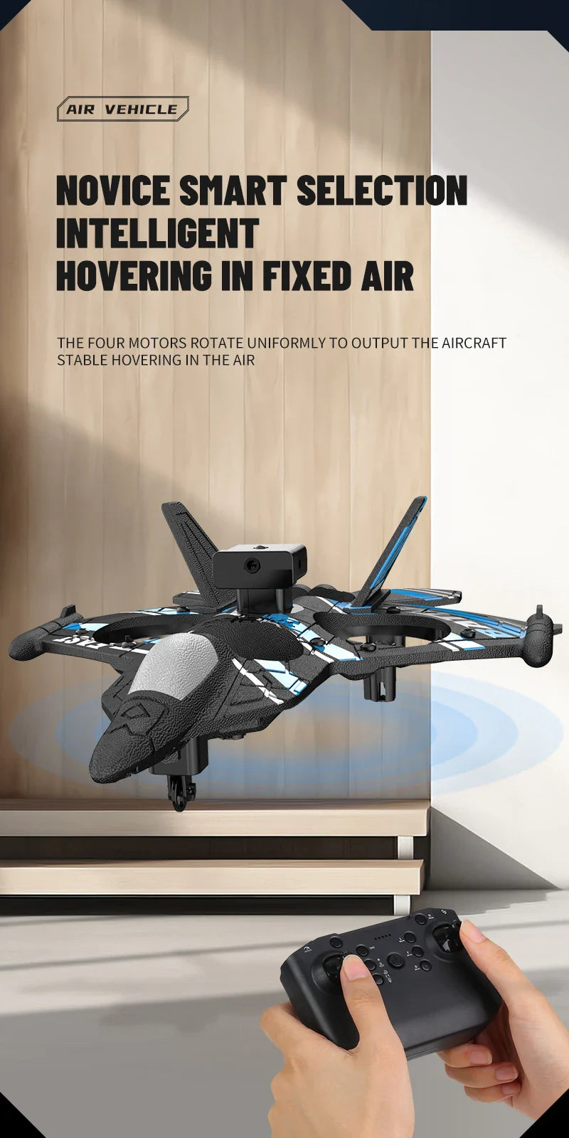 RC Plane with Camera – Remote Control Helicopter, Obstacle Avoidance, 2.4G EPP Foam Fighter Aircraft for Kids