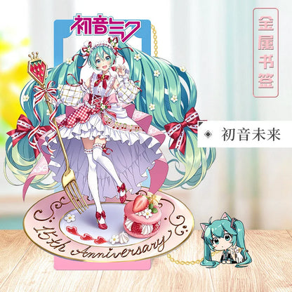 Hatsune Miku Metal Bookmarks – Perfect Gift for Anime Fans, Two-Dimensional Anime Figure Stationery