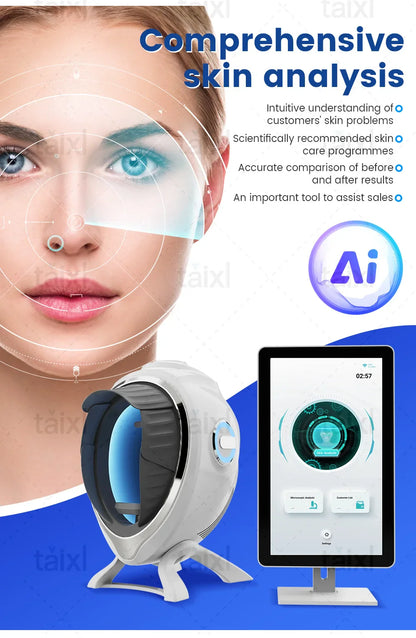 3D AI Facial Skin Analyzer — Professional 8-Spectrum Device for Skin Analysis and Problem Detection