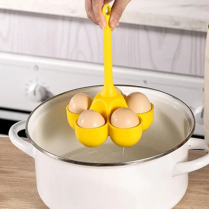 5-Hole Silicone Egg Cooker Tray - High-Temperature Resistant Steamer for Food Grade Complementary Food Preparation