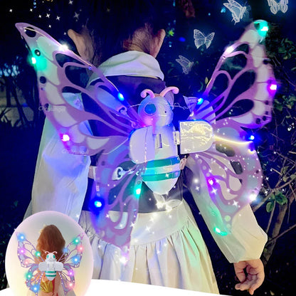 Electric Butterfly Fairy Wings with Lights — Moving Elf Angel Wings for Kids Cosplay & Dress Up