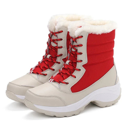 Women’s Snow Boots — Non-Slip Waterproof Fur-Lined Platform Ankle & Thigh-High Winter Boots with Wedges