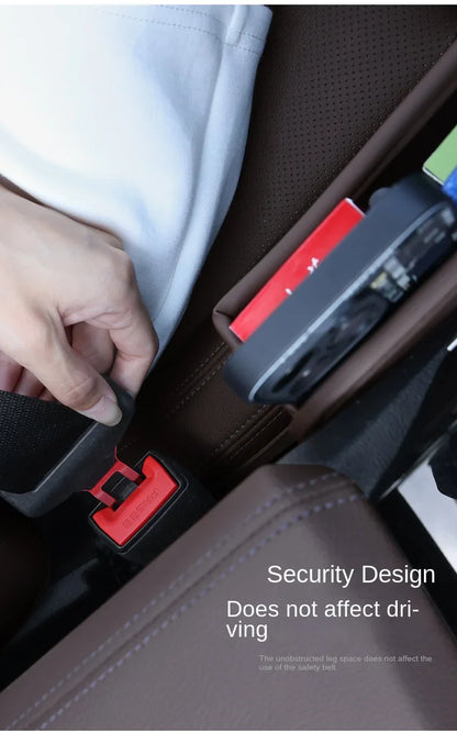 Leather Car Seat Gap Organizer – Multifunctional Crevice Filler with Cup Holder & Side Storage Pocket for Car Interior