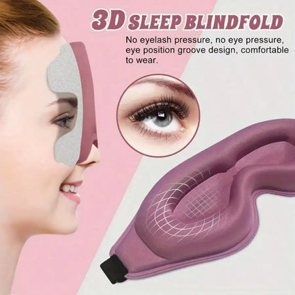 3D Contour Sleep Mask 100% Blackout – Adjustable Soft Breathable Eye Mask for Side Sleepers, Travel & Night Shift Deep Sleep