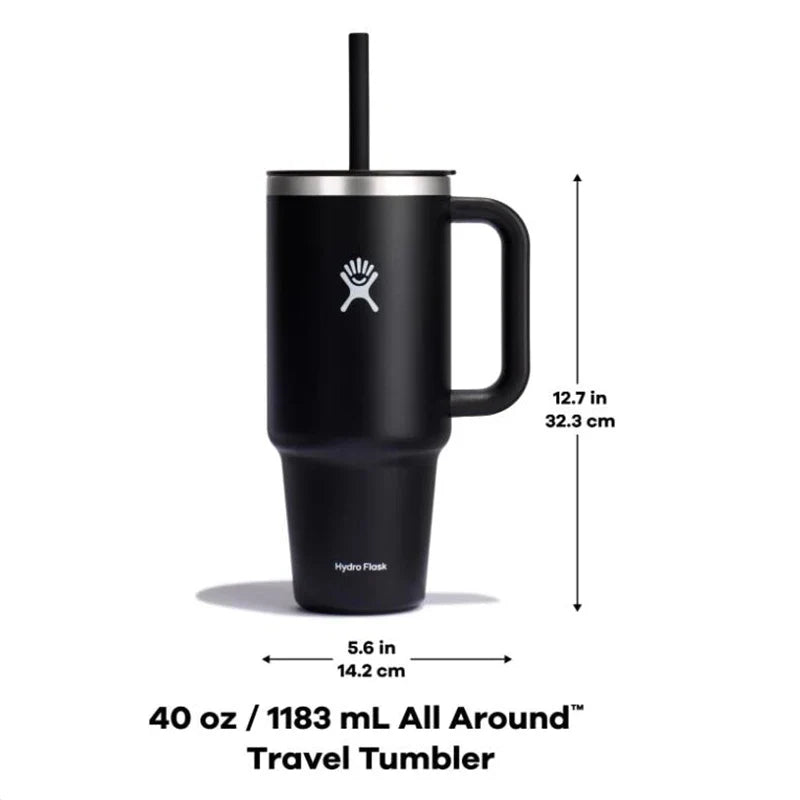 Hydro Flask 40oz Tumbler with Handle and Straw Lid - Stainless Steel Coffee Cup Car Mug, Fashionable Gift
