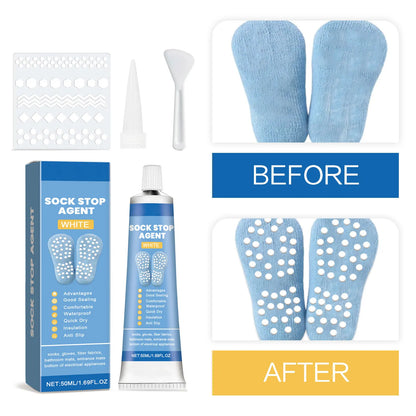 Sock Stop Glue, Non-Slip Carpet Adhesive, Silicone Heel Protector, Anti-Slip Foot Pads, Waterproof Floor Mat Stopper