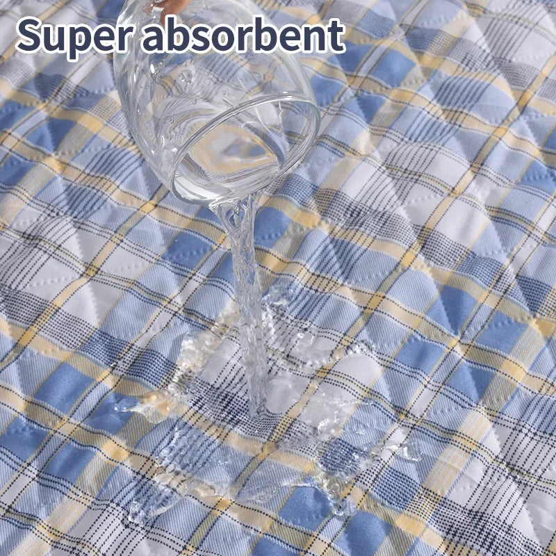 Washable Dog Pee Pad – Absorbent Reusable Plaid Pet Training Mat & Toilet Seat Cover (Home/Outdoor)