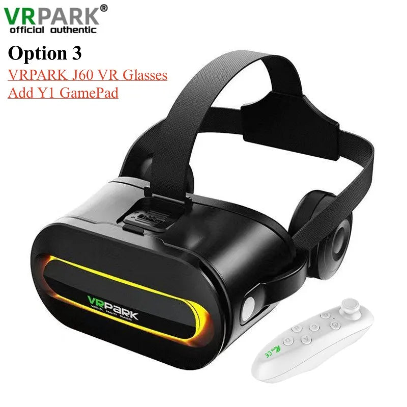 Original J60 4K Wireless VR Glasses – Stereo 3D Virtual Reality Headset for Smartphones Up to 6.7"