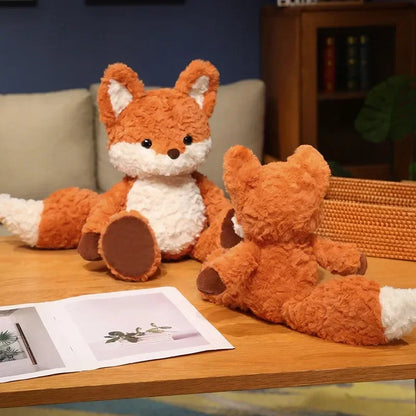 35cm/50cm Cute Fluffy Orange Fox Plush Toy – Soft Cartoon Stuffed Doll, Perfect Birthday Gift