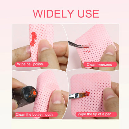 1080-Piece Nail Art Wipes - Lint-Free Cotton Pads for Gel Polish, Eyelash Glue & Beauty Cleaning