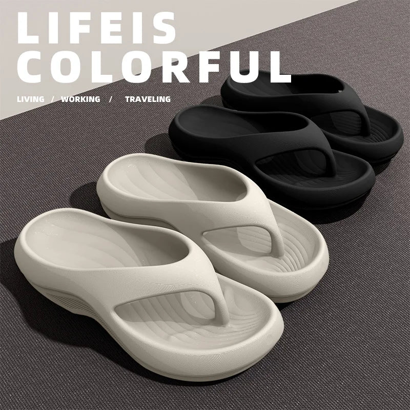 Women’s EVA Thick Heel Sandals – Anti-Slip Odor-Resistant Summer Flip Flops & Outdoor Comfortable Slippers