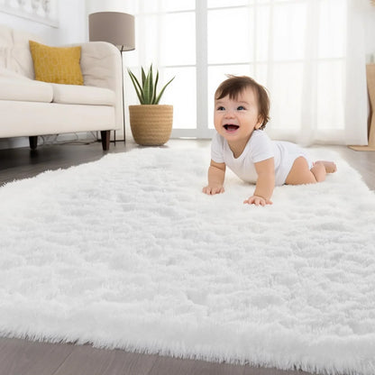 VIKAMA Minimalist Fluffy Area Rug – Non-Slip Living Room Carpet, Soft Kids Room & Bathroom Home Decor Mat