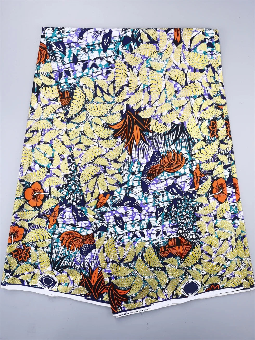 Grand African Wax Glitter Glam Fabric - 100% Cotton Ankara Batik Gold Print Pagne for Party Dresses & Sewing