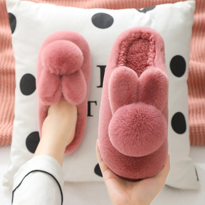 Winter Cotton Slippers for Women & Moms – Plush Cartoon Indoor House Shoes, Soft & Cozy Home Wear for Cold Weather