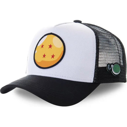 Dragon Ball Son Goku Embroidered Cap - Adjustable Hip Hop Trucker Mesh Sun Visor Hat for Men & Travel