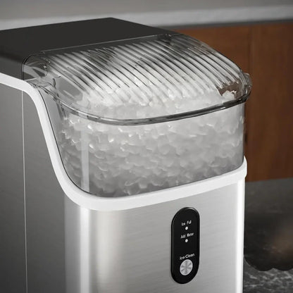 Sonic Ice Maker – 35lbs/Day Capacity, Self-Cleaning, with Scoop & Basket Ice Machine