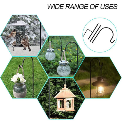 Shepherd Hooks Garden Stakes - Plant Hook, Lantern Hanger, Outdoor Decor, Available in 76cm, 80cm, 100cm