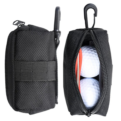 Waterproof Golf Ball Bag with Clip – Golf Tee Holder Pouch, Lightweight Fanny Pack Golf Ball Case, Golf Accessories
