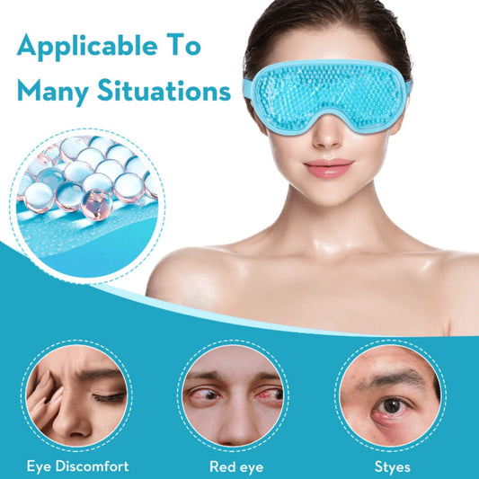 Reusable PVC Sleep Ice Bag with Cooling Gel - Ideal for Stress Relief, Headaches, Migraines, Puffiness, Dark Circles, Puffy and Dry Eyes