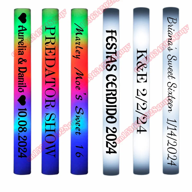 30 Pcs LED Foam Glow Sticks – White Light Flashing Cheer Batons for Wedding & Party Supplies, Glow in the Dark
