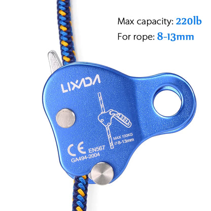 Climbing Ascender Belay Device – Arborist Rope Protection Grip for 8-13MM Outdoor Mountain Climbing Rigging
