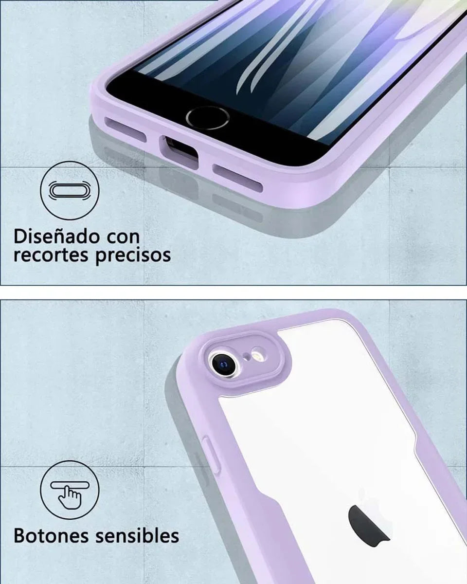 360° Full Body iPhone Case - Double-Sided Screen Protector Cover for iPhone SE 2020, SE 2022, 8 & 7