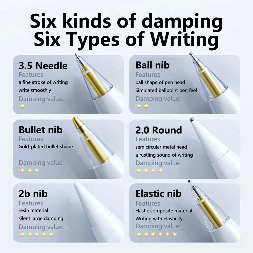 Replacement Pencil Tips for Apple Pencil 1/2/3 & Apple Pencil Pro - 4/6 Pcs 2B Soft Nibs for iPad Pro Stylus Fine Point