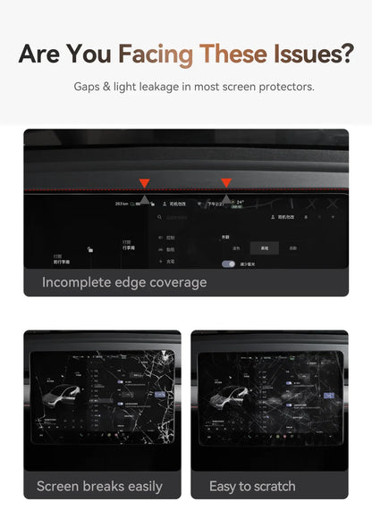 YZ Tempered Glass Screen Protector for Tesla Model 3/Y – Anti-Glare HD Center Console Film Protection Accessories