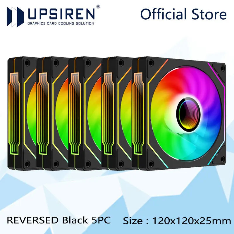 UPSIREN UF-1 PRISM 4 PRO 12cm ARGB Computer Chassis Fan – Quiet 4 Pin PWM Cooling Fan, 45.2CFM Air Volume (600-1500RPM)