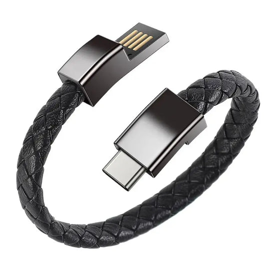 Portable Bracelet Fast Charging Cable – Compatible with iPhone 11/12/13/14 Pro Max, Samsung, Huawei, Xiaomi, USB Micro and Type-C Data Line