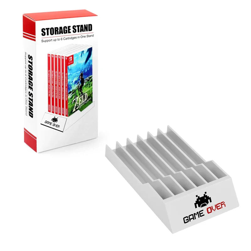 6-Slot Game Card Storage Stand for Nintendo Switch/Lite/OLED – Compatible Base Holder for Physical Game Cards
