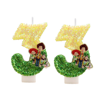 Toy Story Cartoon Number Candles 0-9 - Cute Kids Birthday Cake & Party Decoration Supplies