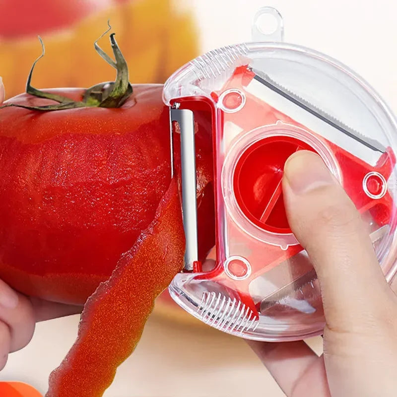 3-in-1 Magic Trio Peeler Set - Slicer, Shredder, Julienne Cutter, and Multi Peel Blade Zesters Grater - Essential Kitchen Tool Accessories